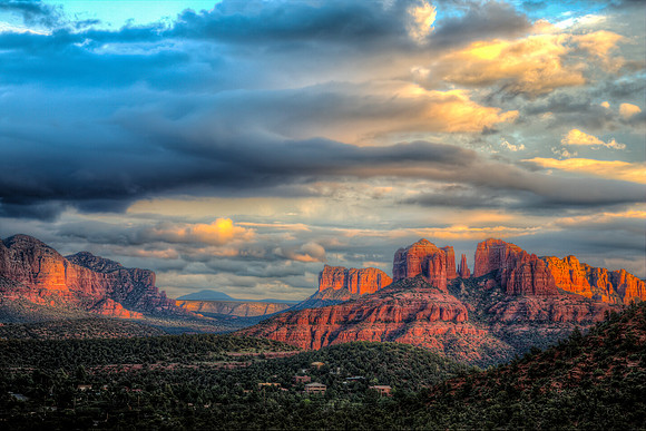 "Last Light on Catherdral Rock"